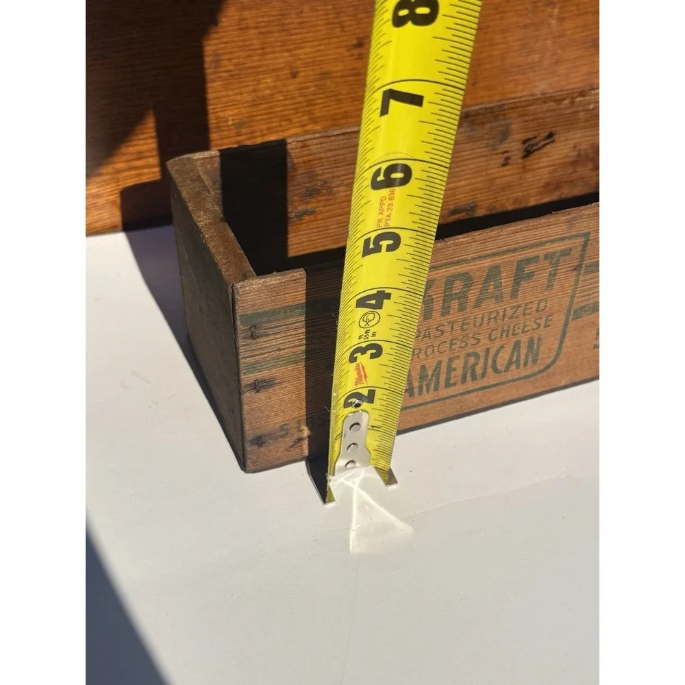Vintage Kraft American Wood Box Process Cheese 5 LBS  Farmhouse Decor Cottage